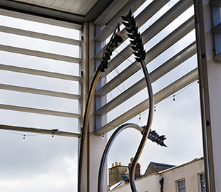 A metal sculpture of Barley in Cheltenham