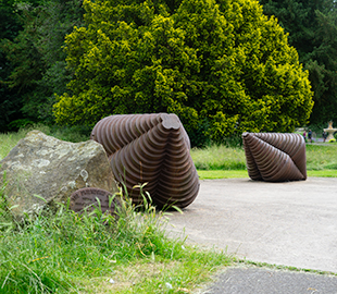 Friendship circle sculptures in Sandford Park Cheltenham