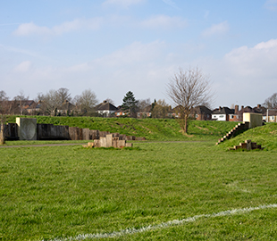 A series of sound mirrors in KGV Park Cheltenham