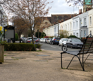 Norwood Triangle green space in Cheltenham