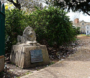 Montpellier playground lion sculpture, Cheltenham