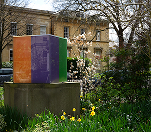 Contemporary art sculpture 'The Poppy' in Cheltenham