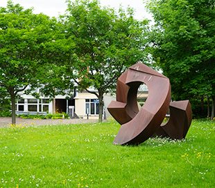 A twisted metal sculpture in Cheltenham