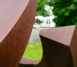 A twisted metal sculpture in Cheltenham