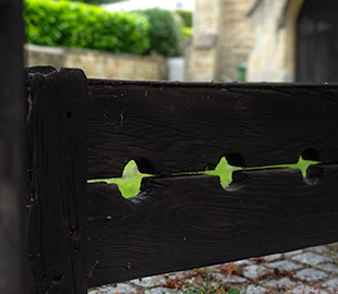 A set of original stocks in Charlton Kings, Cheltenham